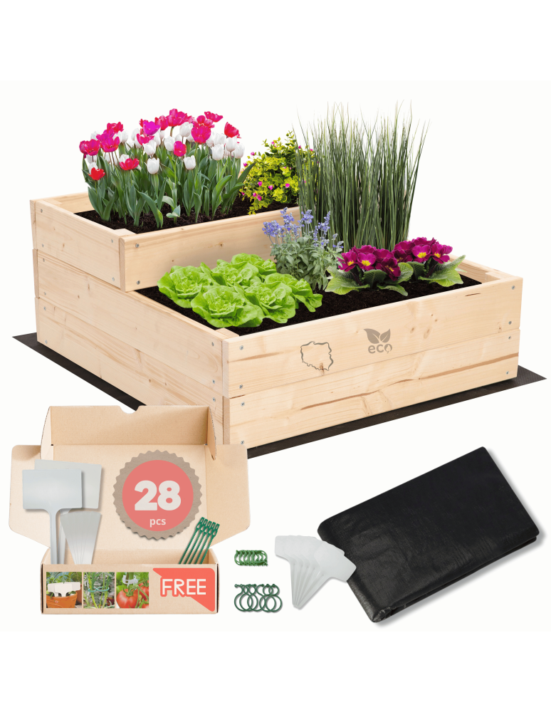 Grządki i Warzywniaki - Skrzynia na warzywa warzywniak inspekt drewniany 27x60x60 GRATISY ECO - product b2b.wamar.biz 1