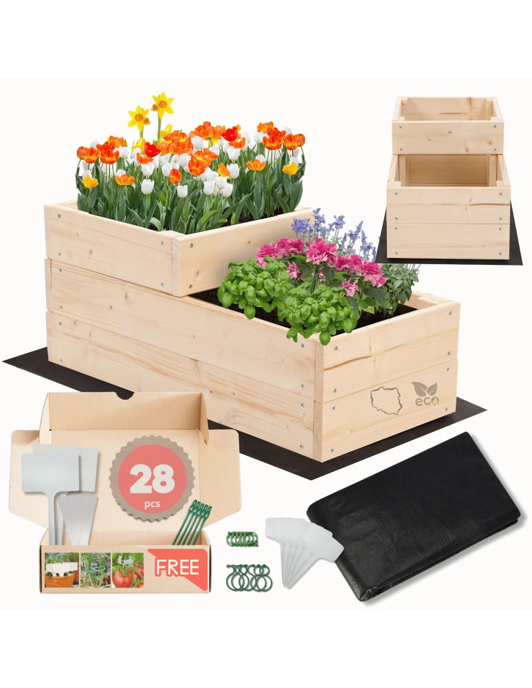 Grządki i Warzywniaki - Skrzynia na warzywa warzywniak inspekt drewniany 27x30x60 GRATISY ECO - produkt b2b.wamar.biz 1