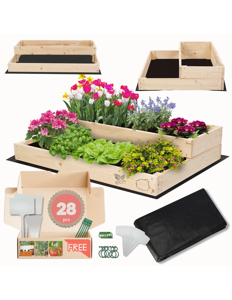 Grządki i Warzywniaki - Skrzynia na warzywa skrzynie na warzywniak drewniany 18x90x60 GRATISY EKO - product b2b.wamar.biz 1