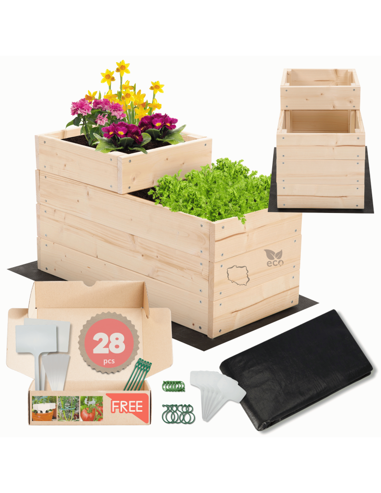 Grządki i Warzywniaki - Skrzynia na warzywa warzywniak grządka IMPREGNOWANY 36x30x60 GRATISY EKO - product b2b.wamar.biz 1
