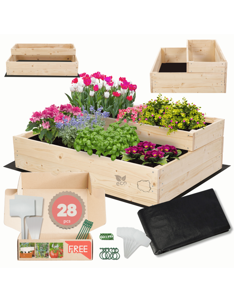 Grządki i Warzywniaki - Skrzynia na warzywa warzywniak inspekt IMPREGNOWANY 27x90x60 GRATISY ECO - product b2b.wamar.biz 1