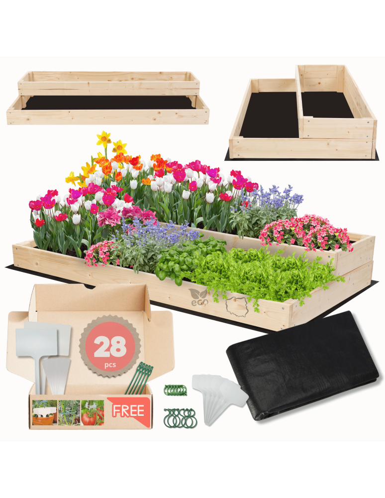 Grządki i Warzywniaki - Skrzynia na warzywa skrzynie na warzywniak IMPREGNOWANY 18x120x60 GRATISY EKO - product b2b.wamar.biz 1
