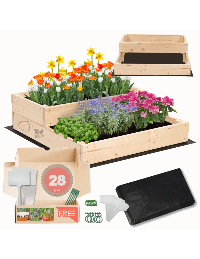 Grządki i Warzywniaki - Skrzynia na warzywa skrzynie na warzywniak IMPREGNOWANY 18x60x60 GRATISY EKO - product b2b.wamar.biz 1