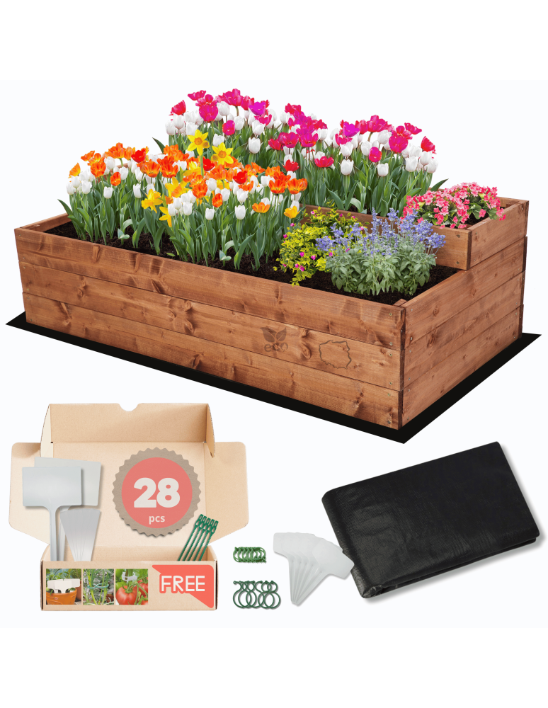 Grządki i Warzywniaki - Skrzynia na warzywa warzywniak grządka IMPREGNOWANY 36x120x60 GRATISY EKO - product b2b.wamar.biz 1