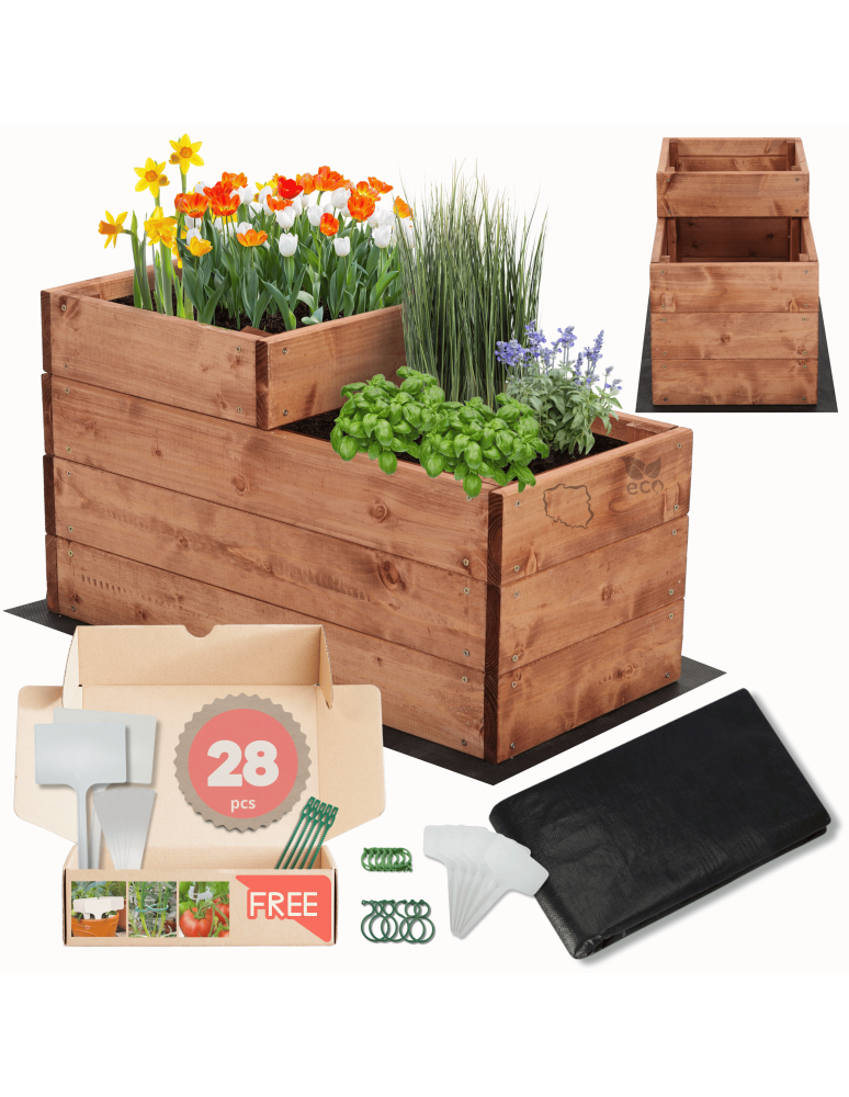 Grządki i Warzywniaki - Skrzynia na warzywa warzywniak grządka IMPREGNOWANY 36x30x60 GRATISY EKO - product b2b.wamar.biz 1