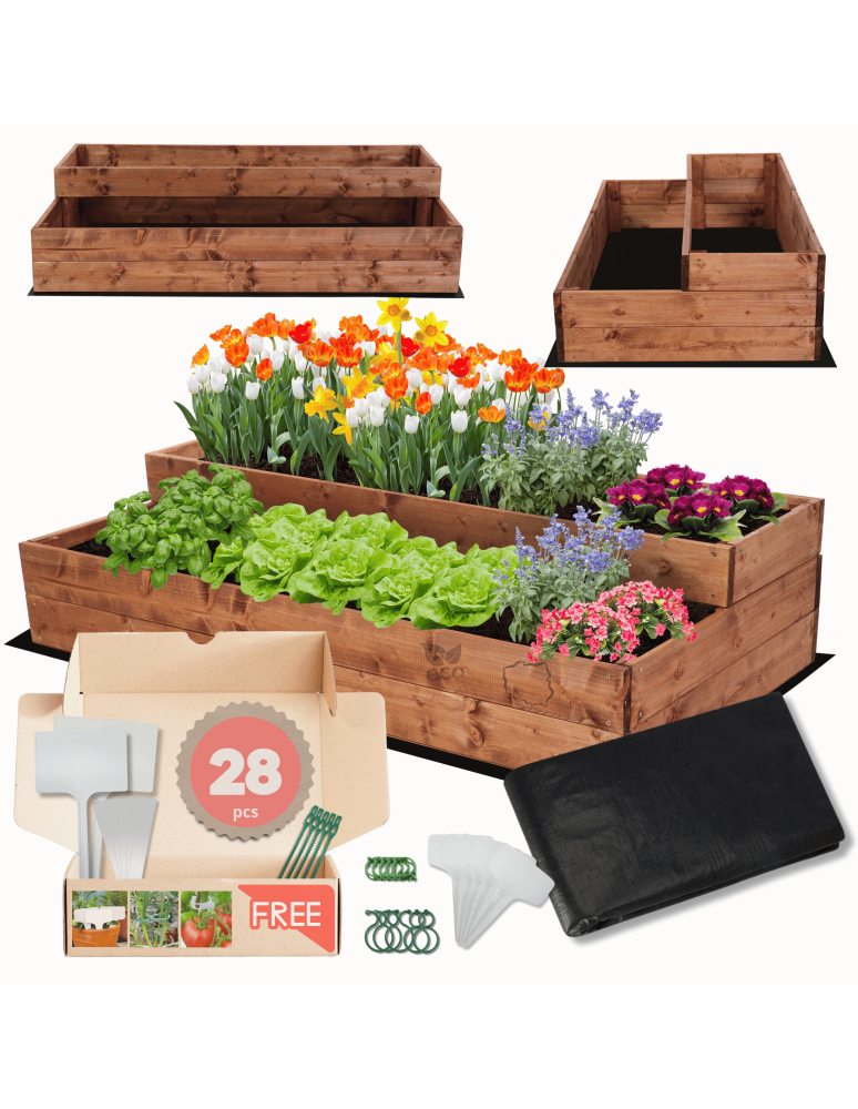 Grządki i Warzywniaki - Skrzynia na warzywa warzywniak inspekt IMPREGNOWANY 27x120x60 GRATISY ECO - product b2b.wamar.biz 1