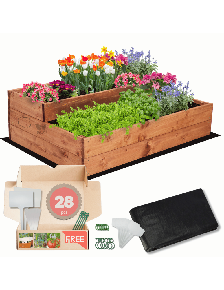 Grządki i Warzywniaki - Skrzynia na warzywa warzywniak inspekt IMPREGNOWANY 27x90x60 GRATISY ECO - product b2b.wamar.biz 1