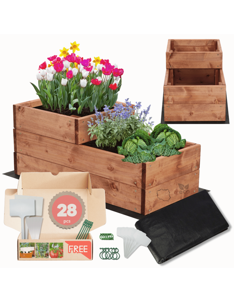 Grządki i Warzywniaki - Skrzynia na warzywa warzywniak inspekt IMPREGNOWANY 27x30x60 GRATISY ECO - product b2b.wamar.biz 1