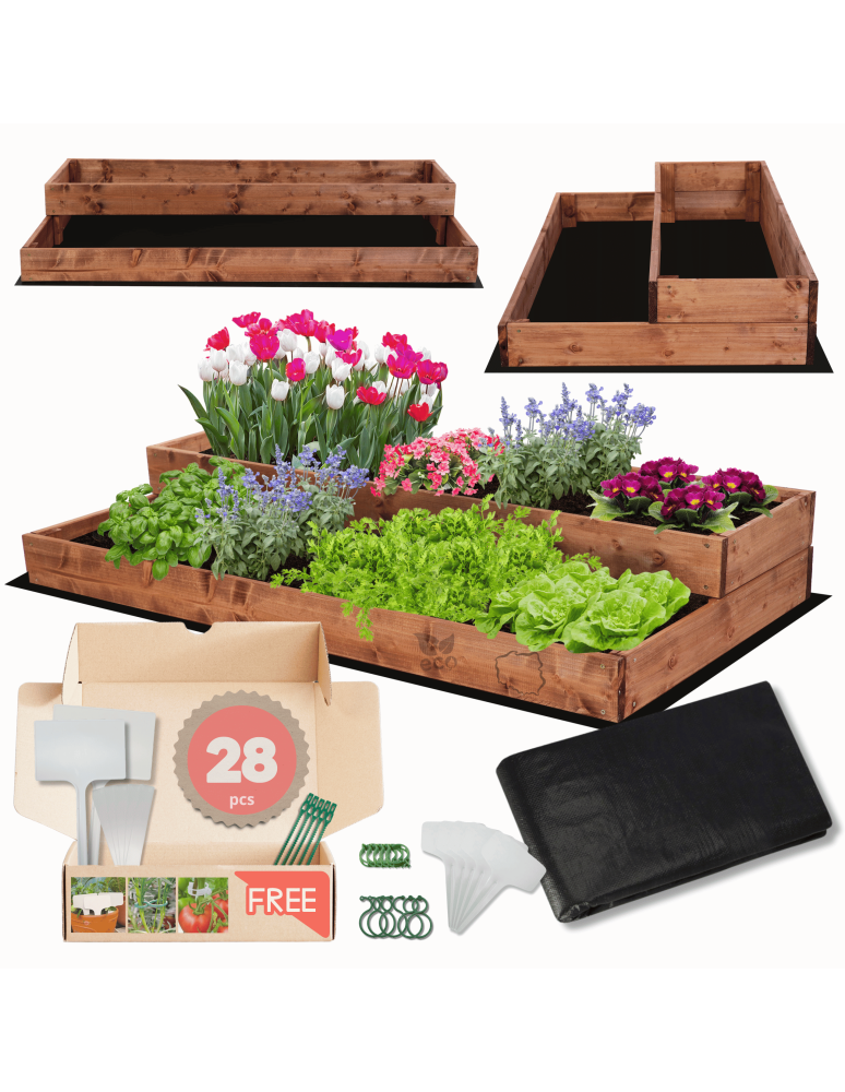 Grządki i Warzywniaki - Skrzynia na warzywa skrzynie na warzywniak IMPREGNOWANY 18x120x60 GRATISY EKO - product b2b.wamar.biz 1