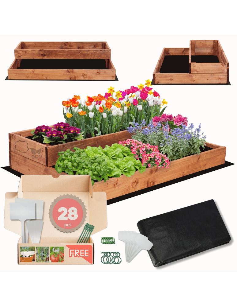 Grządki i Warzywniaki - Skrzynia na warzywa skrzynie na warzywniak IMPREGNOWANY 18x90x60 GRATISY EKO - product b2b.wamar.biz 1