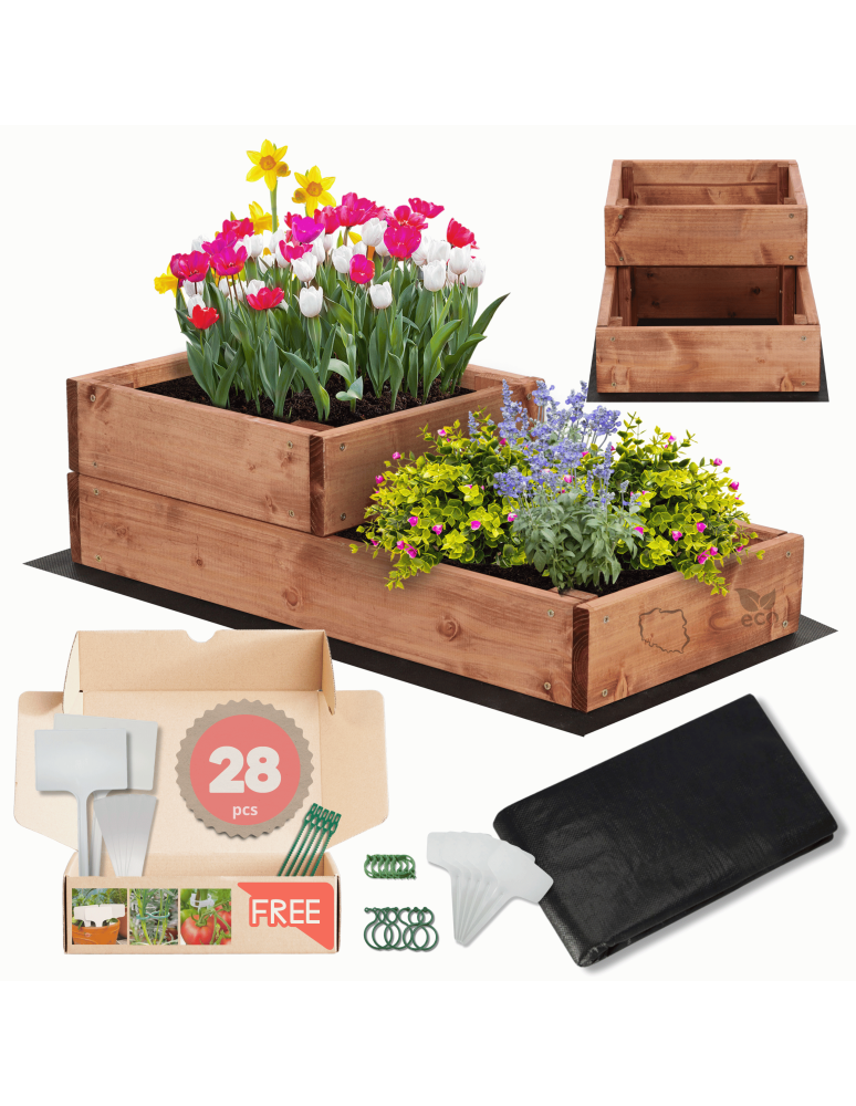 Grządki i Warzywniaki - Skrzynia na warzywa skrzynie na warzywniak IMPREGNOWANY 18x30x60 GRATISY EKO - product b2b.wamar.biz 1