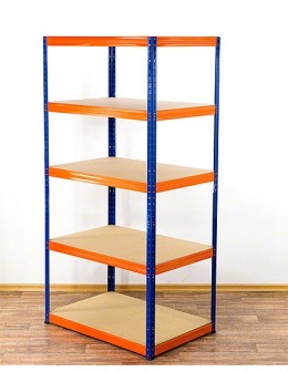 Regał Helios 180x100x45 cm 5 półek/350kg Niebiesko-Pomarańczowy