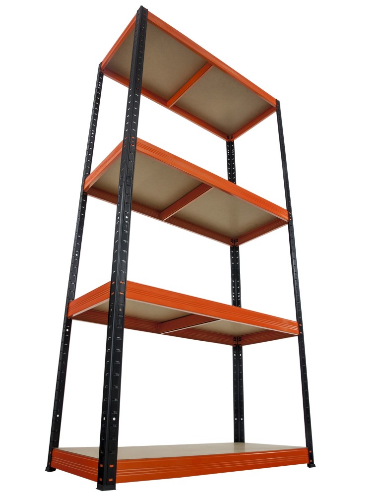 Regały - Regał Helios 180x110x40 cm 4 półki/275kg Czarno-Pomarańczowy - product b2b.wamar.biz 13