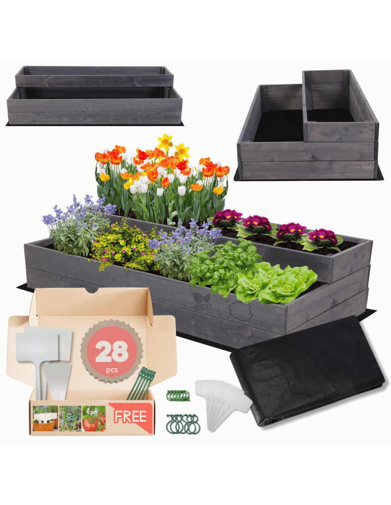 Grządki i Warzywniaki - Skrzynia na warzywa warzywniak inspekt IMPREGNOWANY 27x120x60 GRATISY ECO - product b2b.wamar.biz 1