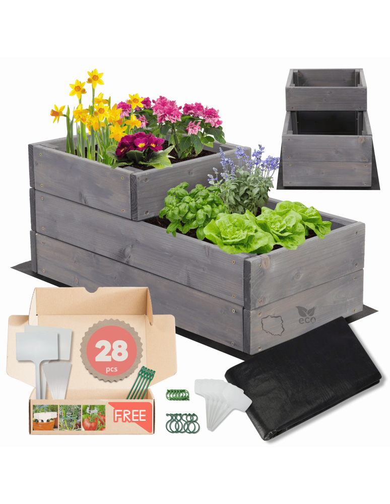 Grządki i Warzywniaki - Skrzynia na warzywa warzywniak inspekt IMPREGNOWANY 27x30x60 GRATISY ECO - product b2b.wamar.biz 1