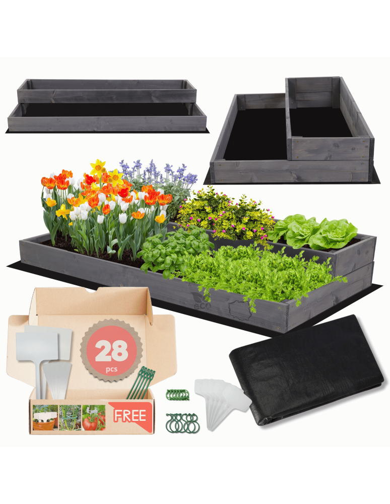Grządki i Warzywniaki - Skrzynia na warzywa skrzynie na warzywniak IMPREGNOWANY 18x120x60 GRATISY EKO - product b2b.wamar.biz 1