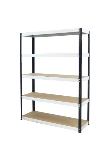 Regały - Regał Helios 180x120x30 cm 5 półek/275kg Czarno-Pomarańczowy - product 12