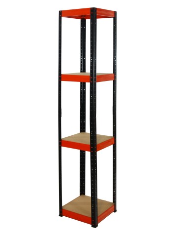 Regały Magazynowe - Regał Helios 180x35x35 cm 4 półki/175kg Biało-Pomarańczowy - product 7