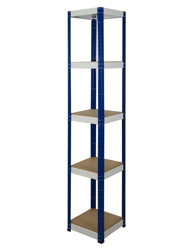 Regały - Regał Helios 196x45x45 cm 5 półek/175kg Biało-Niebieski - product b2b.wamar.biz 1