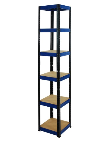 Regały - Regał Helios 196x30x30 cm 6 półek/175kg Biało-Niebieski - produkt 4