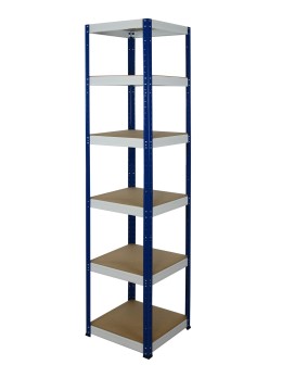 Regał Helios 213x45x45 cm 6 półek/175kg Biało-Niebieski