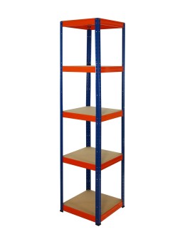 Regał Helios 180x45x45 cm 5 półek/175kg Niebiesko-Pomarańczowy