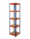 Regał Helios 180x45x45 cm 5 półek/175kg Niebiesko-Pomarańczowy