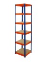 Regał Helios 196x45x45 cm 6 półek/175kg Niebiesko-Pomarańczowy