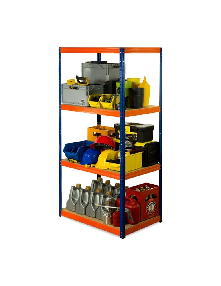 Regały - Regał Helios 180x100x45 cm 4 półki/275kg Niebiesko-Biały - product b2b.wamar.biz 1