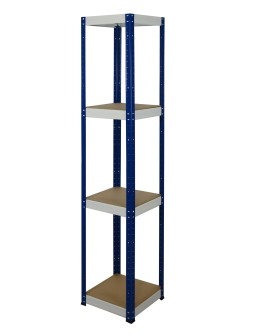 Regał Helios 180x30x30 cm 4 półki/175kg Niebiesko-Biały