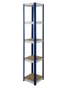 Regał Helios 180x35x35 cm 5 półek/175kg Niebiesko-Biały