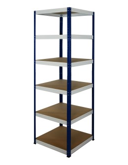 Regał Helios 196x60x60 cm 6 półek/175kg Niebiesko-Biały