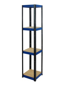 Regał Helios 180x35x35 cm 4 półki/175kg Czarno-Niebieski