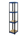 Regał Helios 180x35x35 cm 4 półki/175kg Czarno-Niebieski
