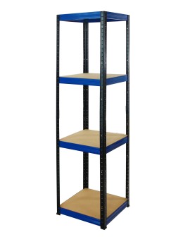 Regał Helios 180x45x45 cm 4 półki/175kg Czarno-Niebieski
