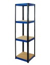 Regał Helios 180x45x45 cm 4 półki/175kg Czarno-Niebieski