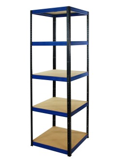 Regał Helios 180x50x50 cm 5 półek/175kg Czarno-Niebieski