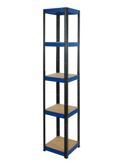 Regał Helios 196x40x40 cm 5 półek/175kg Czarno-Niebieski
