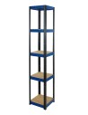 Regał Helios 196x40x40 cm 5 półek/175kg Czarno-Niebieski
