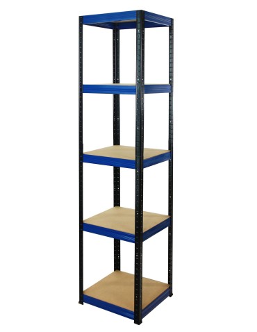 Regał Helios 196x45x45 cm 5 półek/175kg Czarno-Niebieski