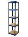 Regał Helios 196x45x45 cm 5 półek/175kg Czarno-Niebieski