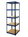 Regał Helios 196x50x50 cm 5 półek/175kg Czarno-Niebieski