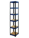 Regał Helios 196x35x35 cm 6 półek/175kg Czarno-Niebieski