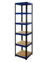 Regał Helios 196x45x45 cm 6 półek/175kg Czarno-Niebieski