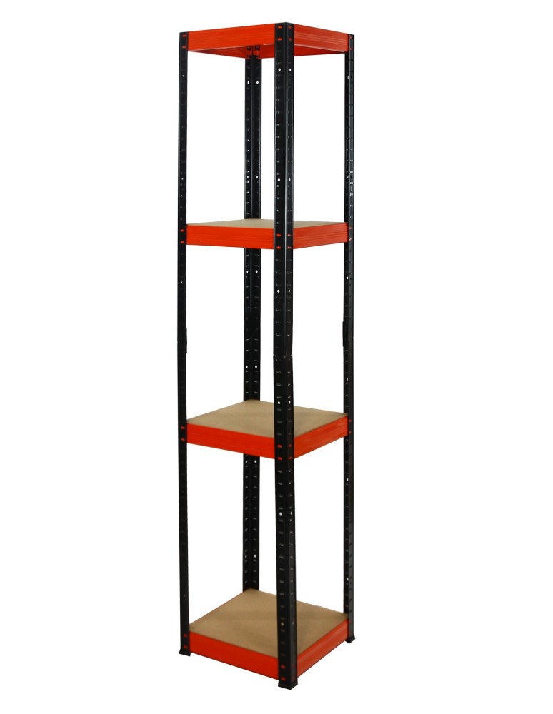 Regały - Regał Helios 180x30x30 cm 4 półki/175kg Czarno-Pomarańczowy - product b2b.wamar.biz 1