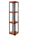 Regał Helios 180x35x35 cm 4 półki/175kg Czarno-Pomarańczowy