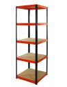 Regał Helios 196x50x50 cm 5 półek/175kg Czarno-Pomarańczowy