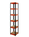 Regał Helios 213x35x35 cm 6 półek/175kg Czarno-Pomarańczowy