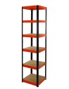 Regał Helios 213x45x45 cm 6 półek/175kg Czarno-Pomarańczowy