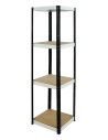 Regał Helios 180x40x40 cm 4 półki/175kg Czarno-Biały